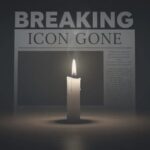 JUST IN: Beloved Governor DEAD — 74 — Shaped America… A lit candle in front of a newspaper with the headline 'BREAKING ICON GONE'