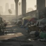 Guilty Plea DESTROYS “Never Happens” Voter Myth… A homeless encampment with tents and debris in an urban setting