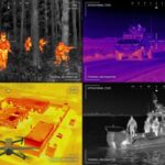 Thermal images showing military personnel and vehicles in various environments