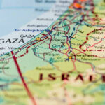 Map showing Gaza and surrounding areas.