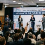 Text THREAT Rattles Senate Campaign… Candidates participating in a town hall meeting for the 2028 presidential race