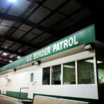 U.S. Border Patrol building at night.
