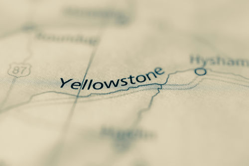 shutterstock_745057945 Map showing Yellowstone and surrounding locations.