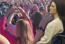 Lindsay Clancy Greeted By Crowd Of Supporters Wearing Pink