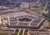 The Pentagon building seen from above with surrounding highways and parking lots