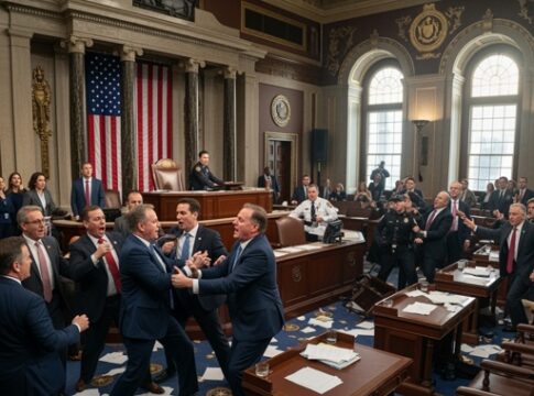 Members of Congress engaged in a physical altercation during a session